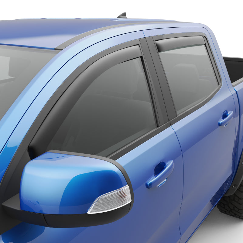EGR 19-22 Ford Ranger In-Channel Window Visors Front/Rear Set Matte Black Crew Cab 573555 573555 Photo - Primary