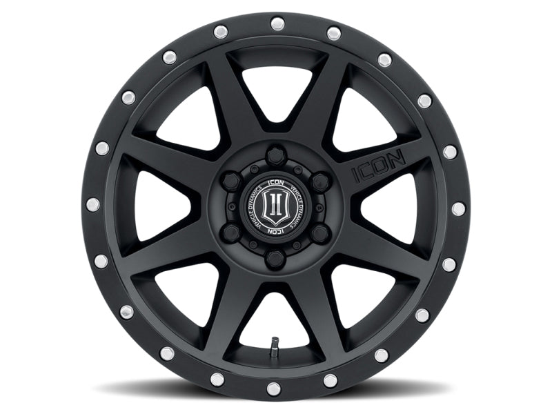 ICON Rebound 17x8.5 6x5.5 25mm Offset 5.75in BS 95.1mm Bore Satin Black Wheel 1817859057SB 1817859057SB Photo - Close Up