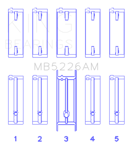 King Engine Bearings Mazda 626 F8 (Size +0.25mm) Main Bearing Set MB5226AM0.25 MB5226AM0.25 Photo - Primary