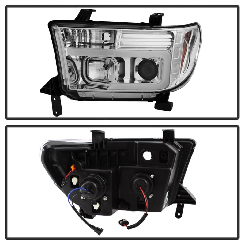 Spyder 07-13 Toyota Tundra V2 Light Bar DRL Projector Headlights - Chrome (PRO-YD-TTU07V2-LB-C) 5084651 5084651 Photo - Unmounted