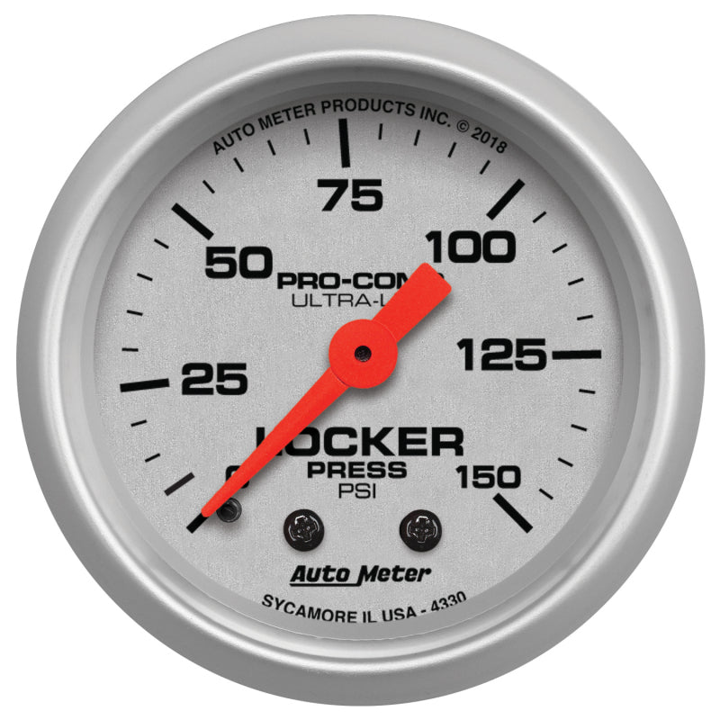 Autometer Gauge,Air Locker Press,2 1/16",150PSI,Mech 4330 Photo - Primary