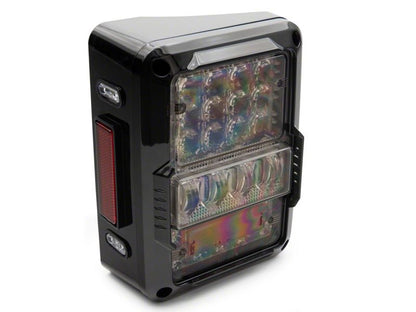 Raxiom 07-18 Jeep Wrangler JK Axial Series Lux LED Tail Lights- Blk Housing (Clear Lens) J141596 J141596 Photo - Close Up