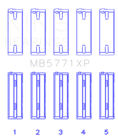 King Engine Bearings King Hyundai G4KF Crankshaft Main Bearing Set MB5771XP MB5771XP Photo - Primary