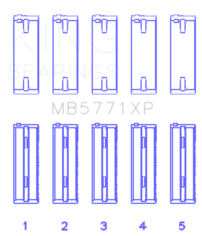 King Engine Bearings King Hyundai G4KF (Size 0.25) Main Bearing Set MB5771XP0.25 MB5771XP0.25 Photo - Primary