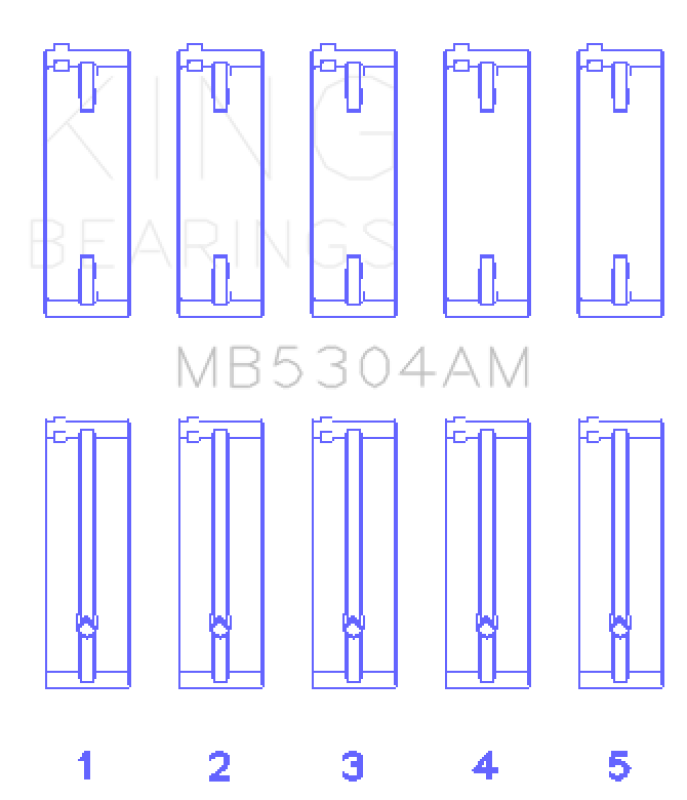 King Engine Bearings King Kia/Mazda DOHC 16 Valve/SOHC 16 Valve/SOHC 8 Valve (Size STD) Main Bearing Set MB5304AM MB5304AM Photo - Primary