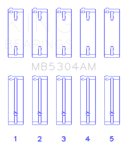 King Engine Bearings King Kia/Mazda DOHC 16 Valve/SOHC 16 Valve/SOHC 8 Valve (Size STD) Main Bearing Set MB5304AM MB5304AM Photo - Primary