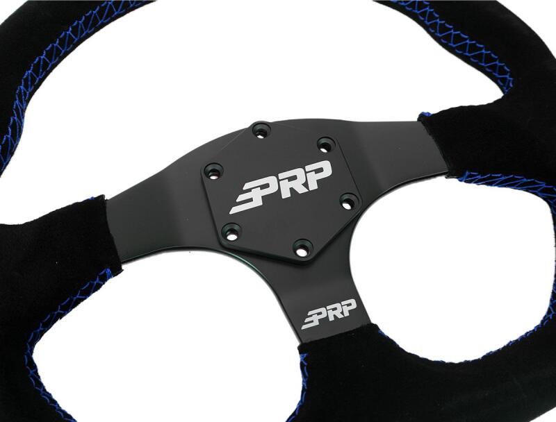 PRP Seats PRP Suede D-Shape Steering Wheel - Blue G251 G251 Photo - Close Up