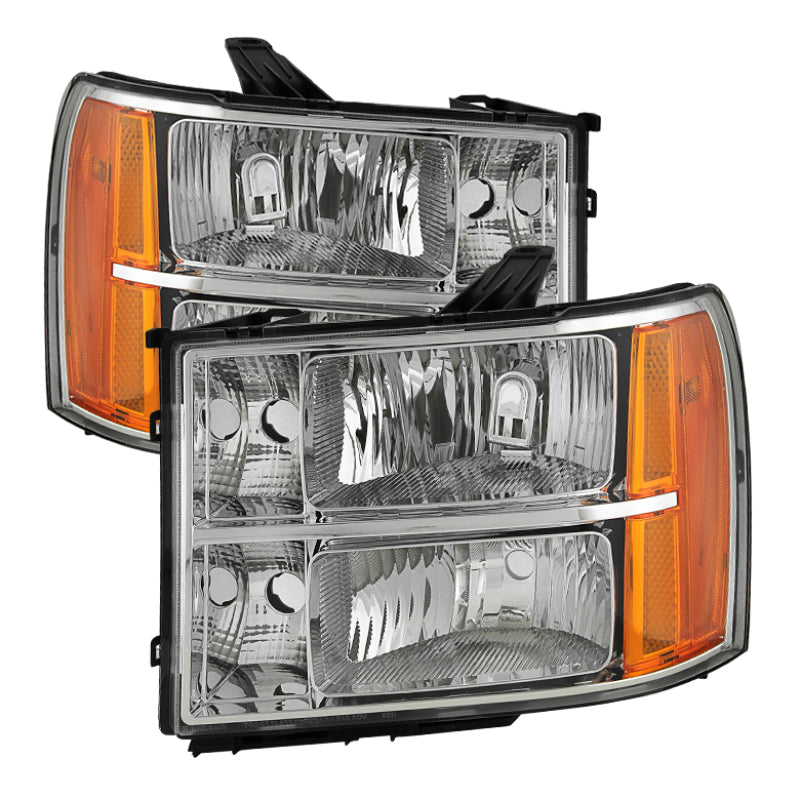 SPYDER Xtune GMC Sierra 07-13 Crystal Headlights Chrome HD-JH-GSIE07-AM-C 9034756 9034756 Photo - Primary