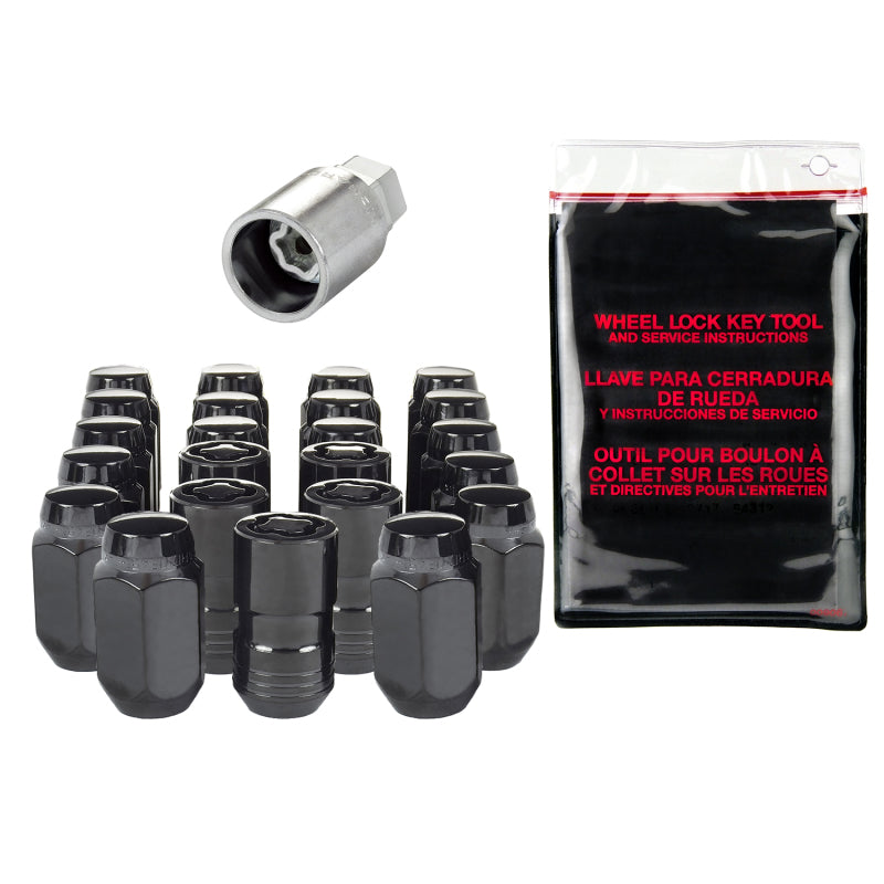 McGard SplineDrive Tuner 23-PC Jeep JL Install Kit w/Locks & Tool (Cone) M14X1.5 / 22m Hex - Black 84585BK 84585BK Photo - out of package