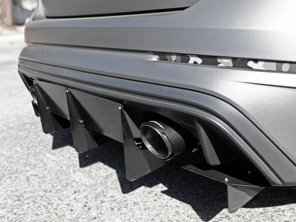 aFe Takeda 3in 304 SS Axle-Back Exhaust System w/ Carbon Fiber Tips 16-18 Ford Focus RS I4-2.3L (t) 49-33104-C 49-33104-C Photo - Mounted