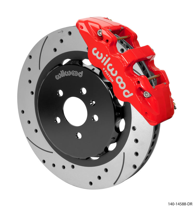 Wilwood AERO6 Front Kit 15.00in BBK - 08-12 Audi A4/A5/S5 - Drilled & Slotted Rotor - Red 140-14588-DR 140-14588-DR User 1