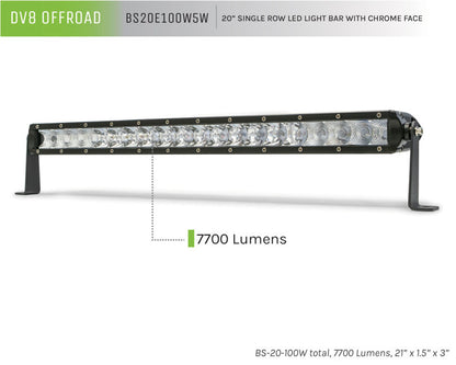 DV8 Offroad SL 8 Slim 20in Light Bar Slim 100W Spot 5W CREE LED - Black BS20E100W5W BS20E100W5W Product Brochure - a specific brochure describing a Product