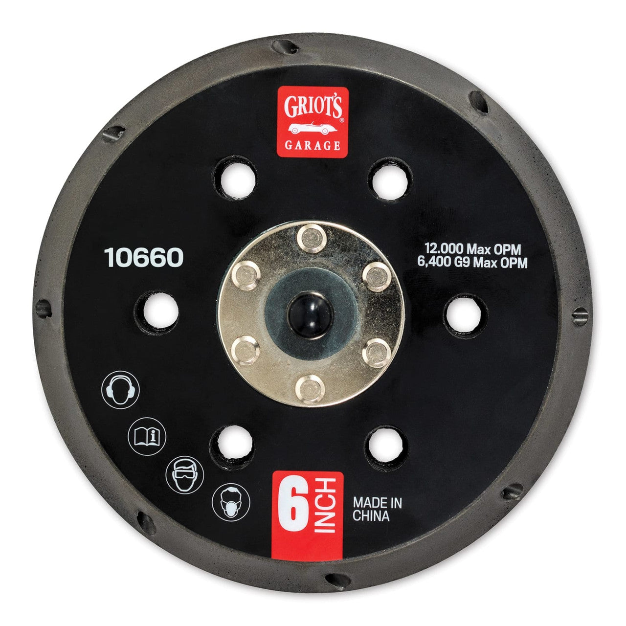 Griots Garage 6in Vented Orbital Backing Plate (G9) 10660