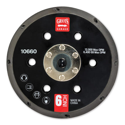 Griots Garage 6in Vented Orbital Backing Plate (G9) 10660