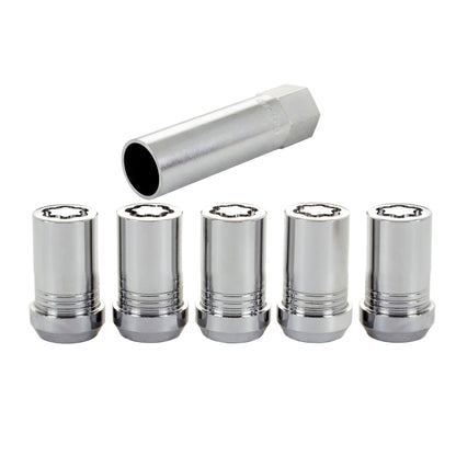 McGard Wheel Lock Nut Set - 5pk. (Cone Seat Tuner) M14X1.5 / 22mm Hex / 1.648in OAL - Chrome 25515 25515 Photo - out of package