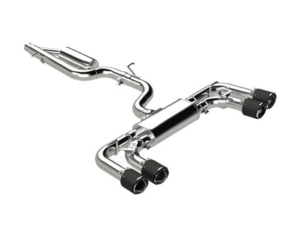 MBRP 2022 Volkswagon Golf R MK8 T304 Stainless Steel 3in Cat-Back, Quad Rear Exit- Carbon Fiber Tips S46133CF S46133CF Photo - Primary