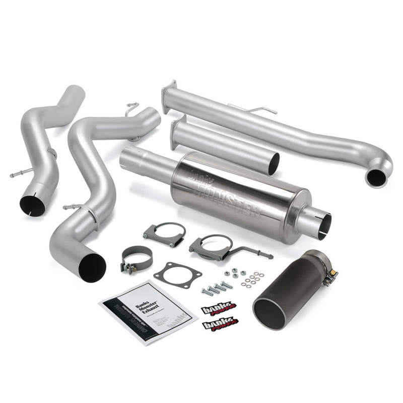 Banks Power 01-04 Chevy 6.6L SCLB Monster Exhaust System - SS Single Exhaust w/ Black Tip 48628-B 48628-B Photo - Primary