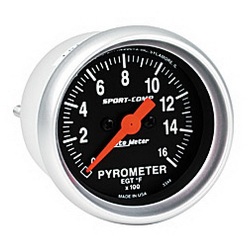 Autometer 2-1/16" Pyrometer, 0-1600 °F, Stepper Motor, Sport-Comp 3344 Photo - Primary