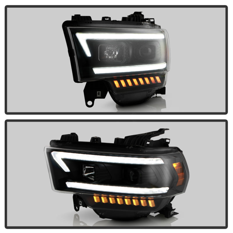 SPYDER 19-22 Dodge Ram 2500 (Halogen Only) Projector Headlights - Black PRO-YD-DR19HDHALSI-SEQ-BK 5088611 5088611 User 5