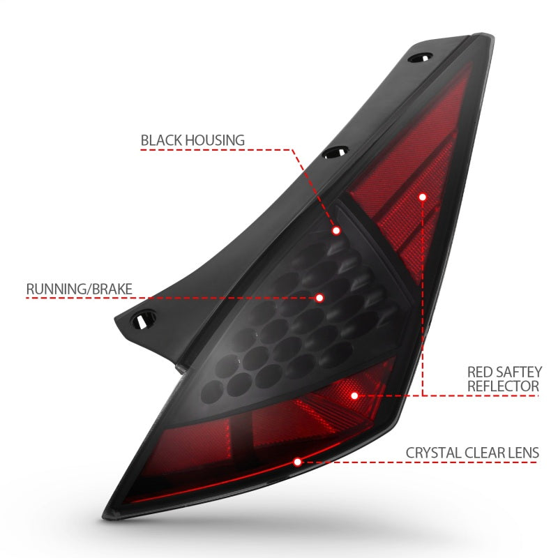 Anzo 2003-2005 Nissan 350Z LED Tail lights Smoke 321254 Photo - Unmounted
