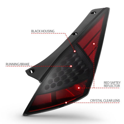 Anzo 2003-2005 Nissan 350Z LED Tail lights Smoke 321254 Photo - Unmounted