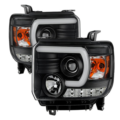 Spyder GMC Sierra 14-16 Projector Headlights Light Bar DRL Blk PRO-YD-GS14V2-LBDRL-BK 5080851 5080851 Photo - Primary
