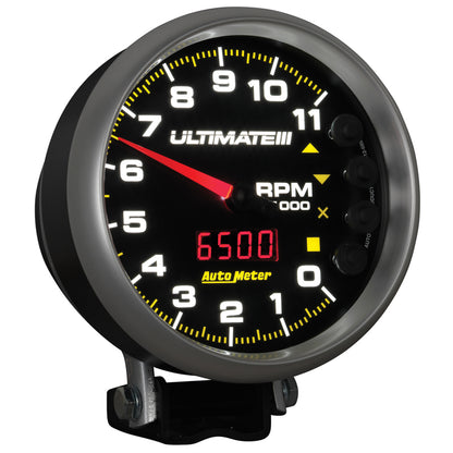 AutoMeter Gauge Tach 5in. 11K RPM Pedestal Datalogging Ultimate IIi Playback Black 6888 6888 User 6