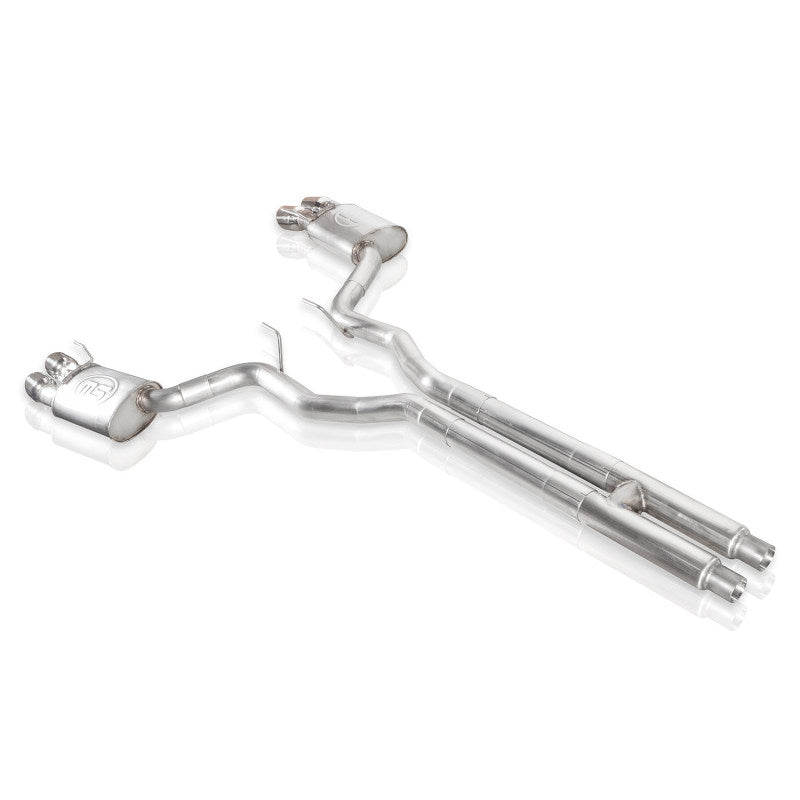 Stainless Works 2018+ Ford Mustang GT 3in Redline Series Catback H-Pipe w/Active Valves & Quad Tips M18CBHFCV M18CBHFCV Photo - Unmounted