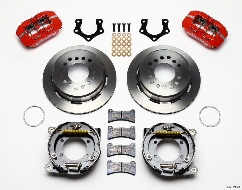 Wilwood Dynapro Low-Profile 11.00in P-Brake Kit - Red Mopar/Dana 2.36in Off w/Snap Ring Brng 140-11395-R 140-11395-R Photo - Primary