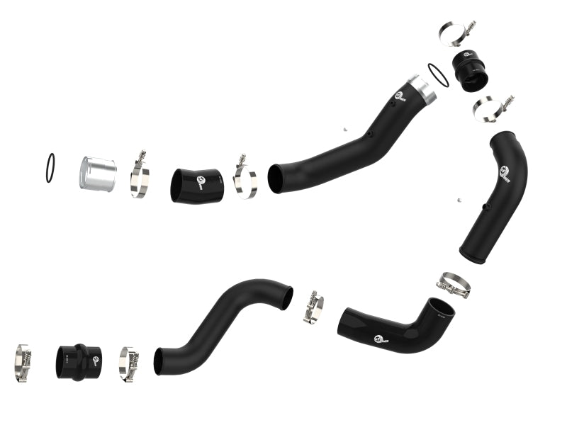 aFe BladeRunner Black 3in Aluminum Charge Pipe Kit 20-21 GM Diesel Trucks V8-6.6L (td) L5P 46-20444-B 46-20444-B Photo - Unmounted