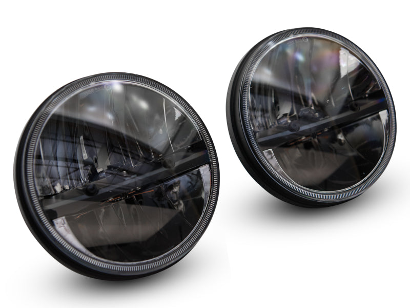 Raxiom 97-18 Jeep Wrangler TJ/JK Axial Series LED Headlights- Black Housing (Clear Lens) J108039 J108039 Photo - Close Up