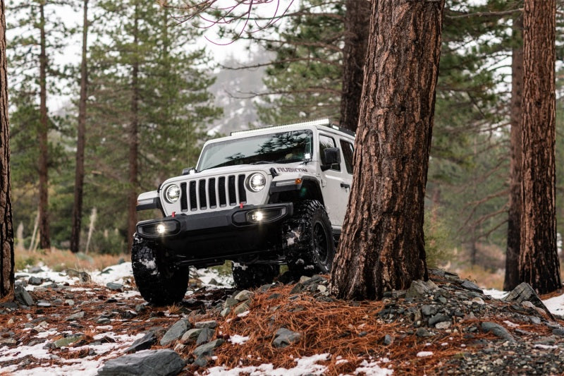KC HiLiTES 4" Gravity® LED G4 - 2-Light System - SAE/ECE - 10W Fog Beam - for 18-24 Jeep JL / JT Steel Bumper 504 504 Photo - Mounted