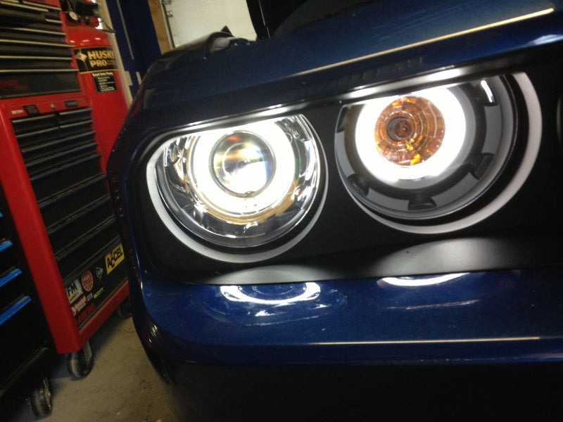 Anzo 2008-2014 Dodge Challenger Projector Headlights w/ Halo Black (CCFL) 121308 Photo - Unmounted