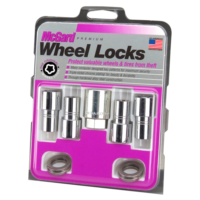 McGard Wheel Lock Nut Set - 4pk. (Long Shank Seat) 1/2-20 / 13/16 Hex / 1.75in. Length - Chrome 22140 22140 Photo - in package