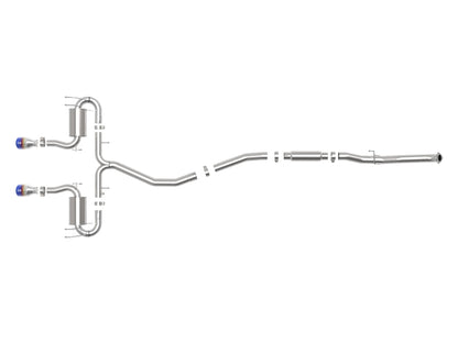 aFe Takeda 3in 304 SS Cat-Back Exhaust System w/Blue Flame Tips 17-20 Honda Civic Sport L4-1.5L (t) 49-36624-L 49-36624-L Photo - Unmounted