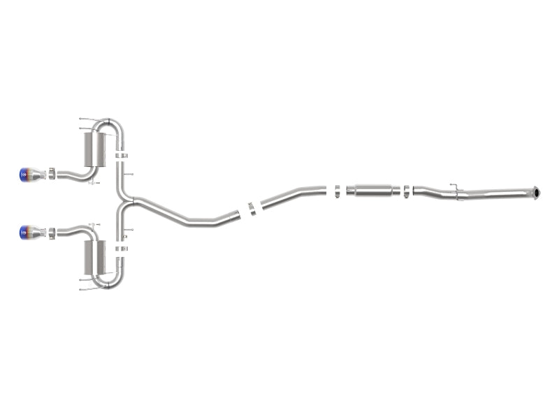 aFe Takeda 3in 304 SS Cat-Back Exhaust System w/Blue Flame Tips 17-20 Honda Civic Sport L4-1.5L (t) 49-36624-L 49-36624-L Photo - Unmounted