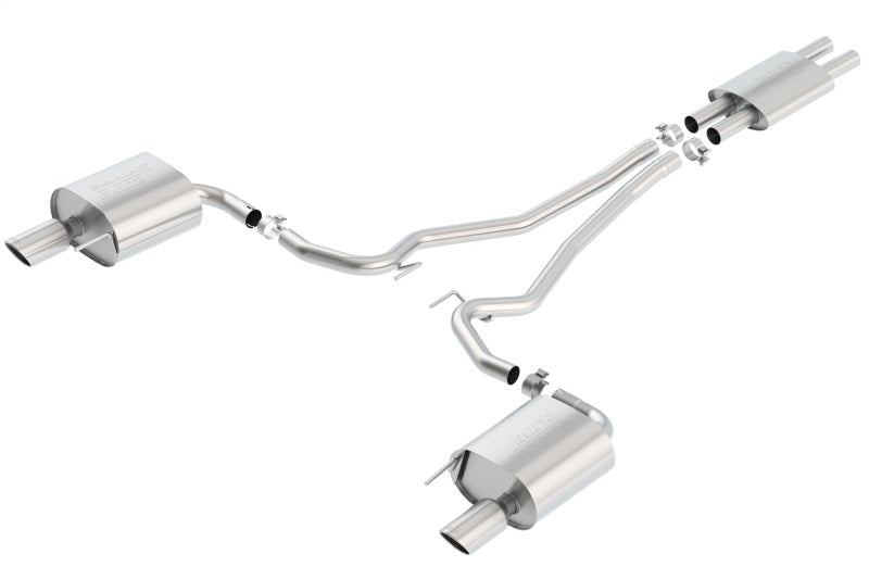 Borla Cat Back 15-17 Ford Mustang 3.7L V6 MT/AT 2.25in Pipe 4in Single Round Rolled Tips 140587 140587 Photo - Primary