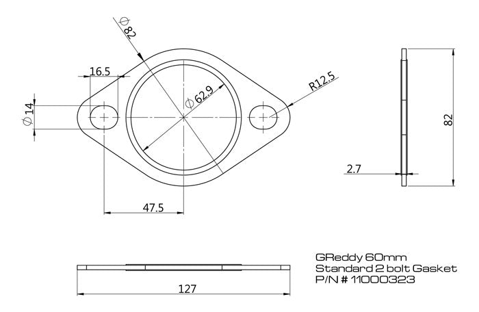 GReddy Replacement Exhaust Gaskets for GReddy Exhausts - Oval, 2-bolt
