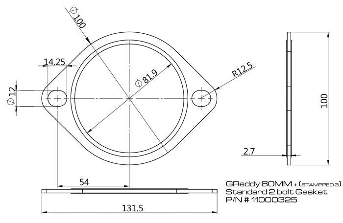 GReddy Replacement Exhaust Gaskets for GReddy Exhausts - Oval, 2-bolt