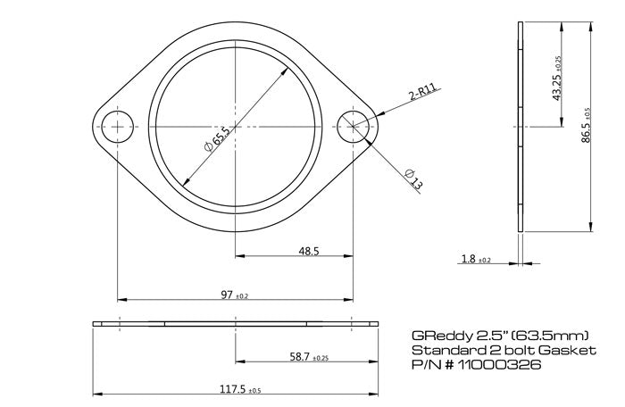 GReddy 2.5" EXHAUST SYSTEM GASKET - () 11000326