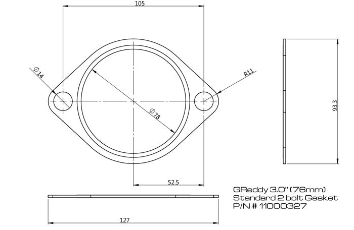 GReddy Replacement Exhaust Gaskets for GReddy Exhausts - Oval, 2-bolt