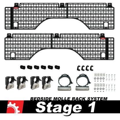 BuiltRight Industries 07-18 Chevrolet Silverado/GMC Sierra Short Bed Bedside Rack Sys - Stage 1 Kit 111003
