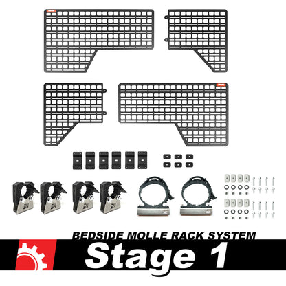 BuiltRight Industries 2019+ Chevy Silverado / GMC Sierra Short Bed Bedside Rack Sys - Stage 1 Kit 111005