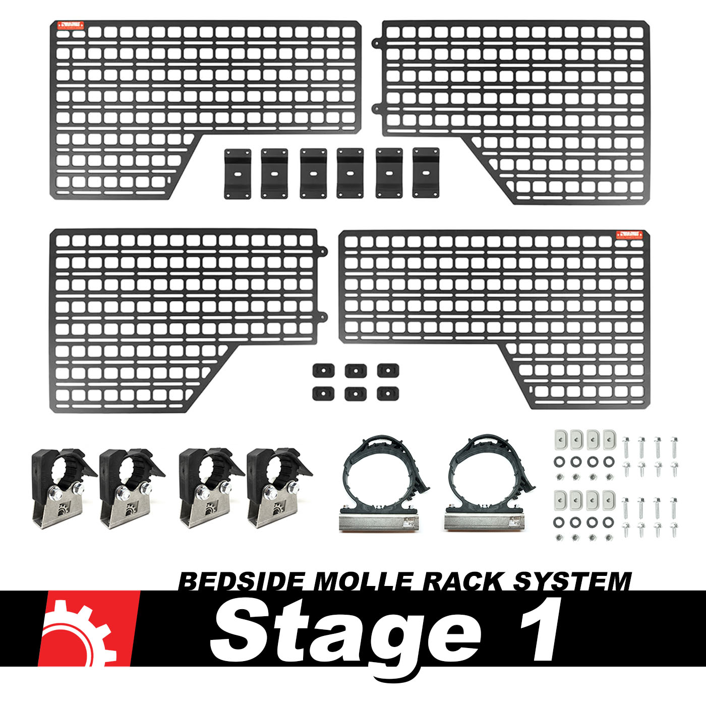 BuiltRight Industries 2019+ Chevy Silverado / GMC Sierra Std Bed Bedside Rack Sys - Stage 1 Kit 111006
