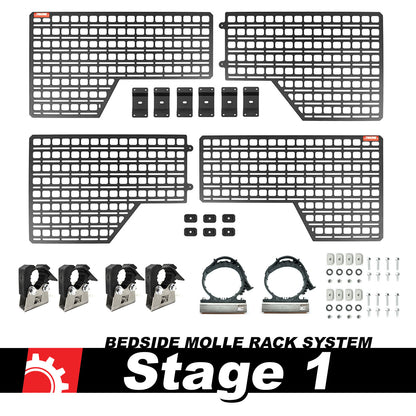 BuiltRight Industries 2019+ Chevy Silverado / GMC Sierra Std Bed Bedside Rack Sys - Stage 1 Kit 111006