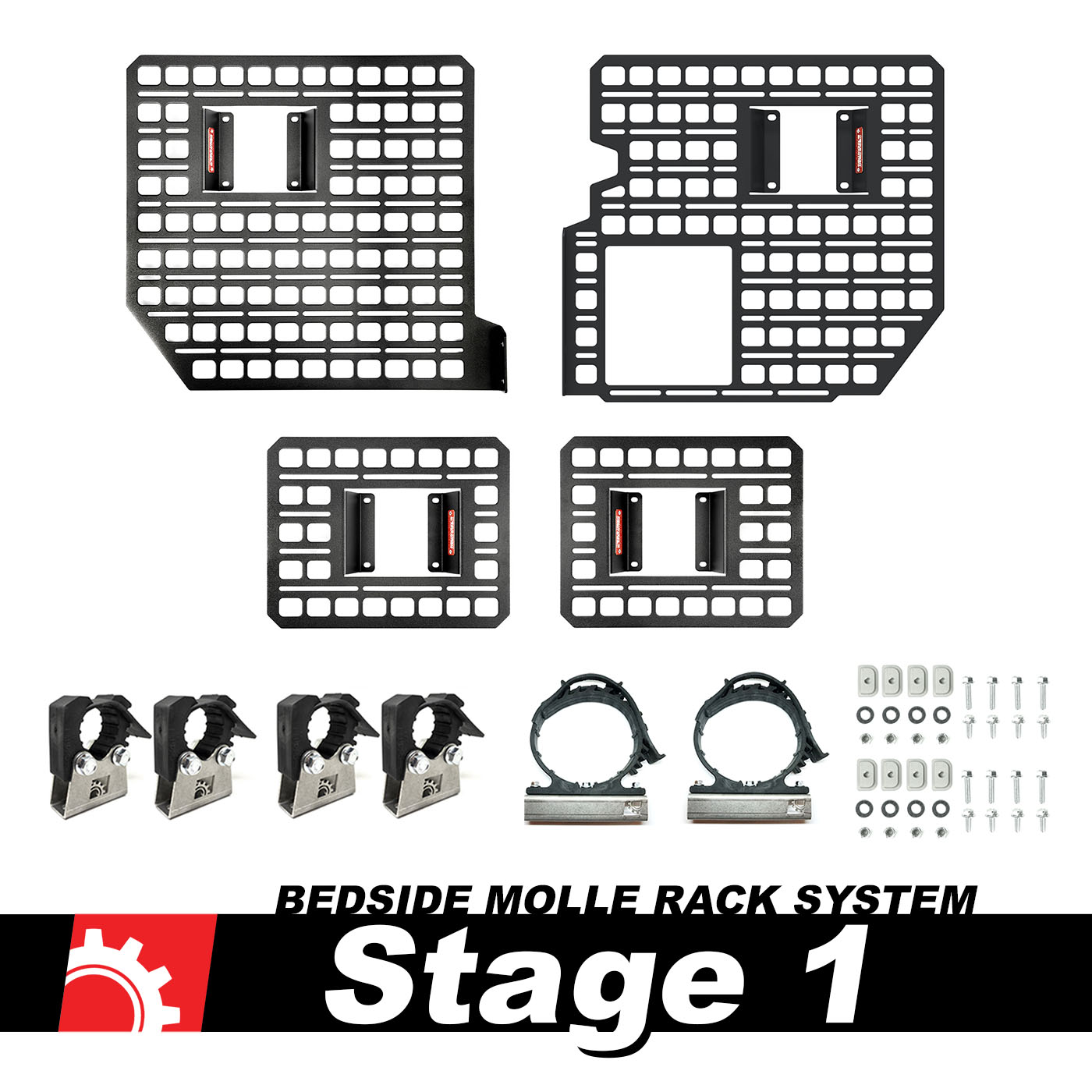 BuiltRight Industries 2021+ Ford F-150 (Incl. Raptor) Bedside Rack Sys - Stage 1 Kit 111007