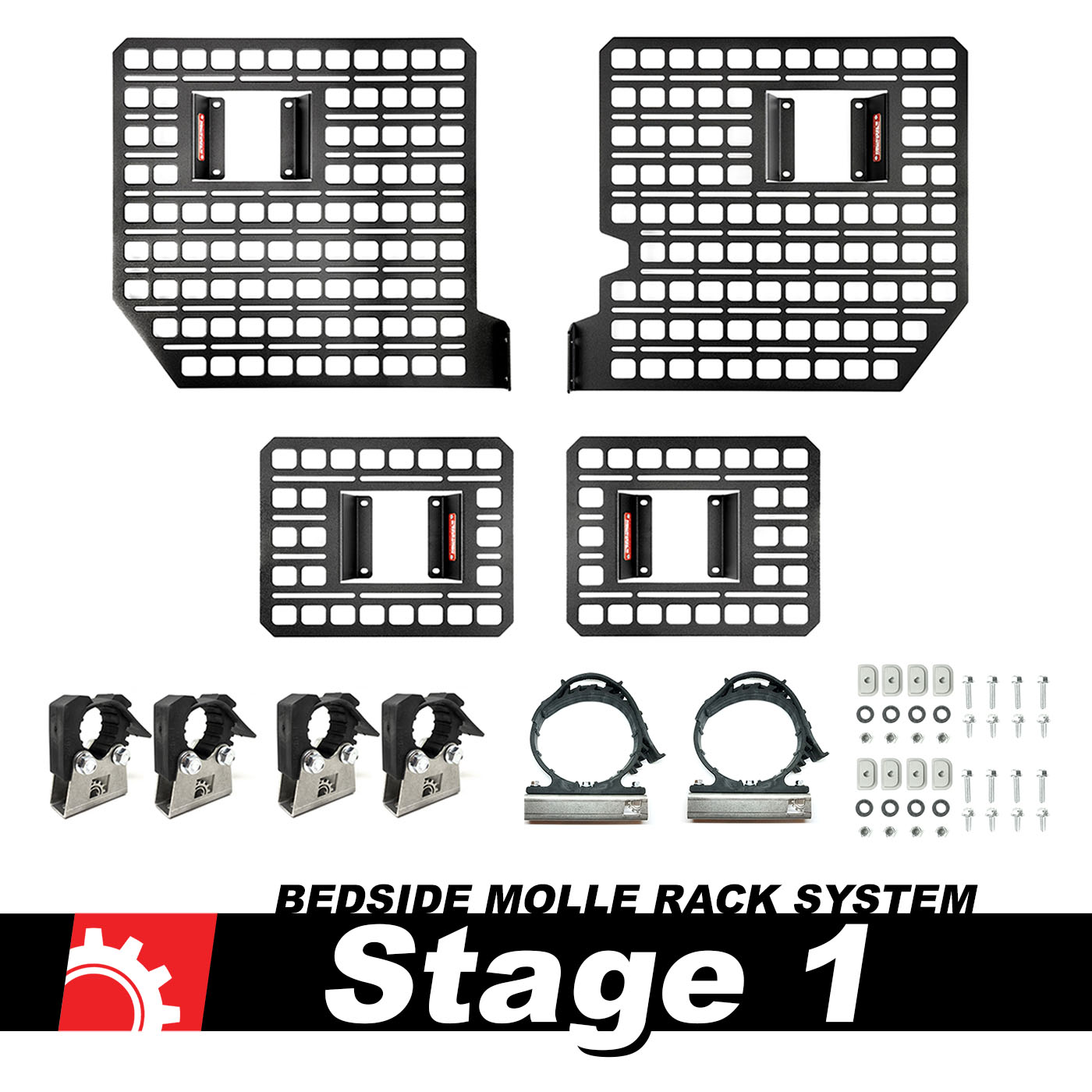BuiltRight Industries 2015-2020 Ford F-150 & Raptor Bedside Rack System Stage 1 Kit 111008