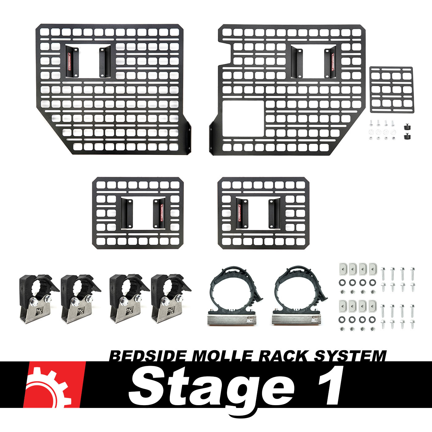 BuiltRight Industries 17-21 Ford Super Duty Bedside Rack Sys - Stage 1 Kit 111009
