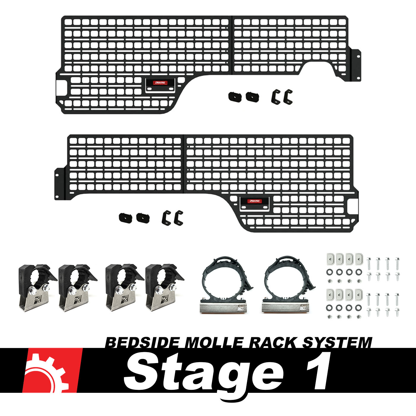 BuiltRight Industries 2019+ Ford Ranger Crew Cab Bedside Rack System - Stage 1 Kit 111011