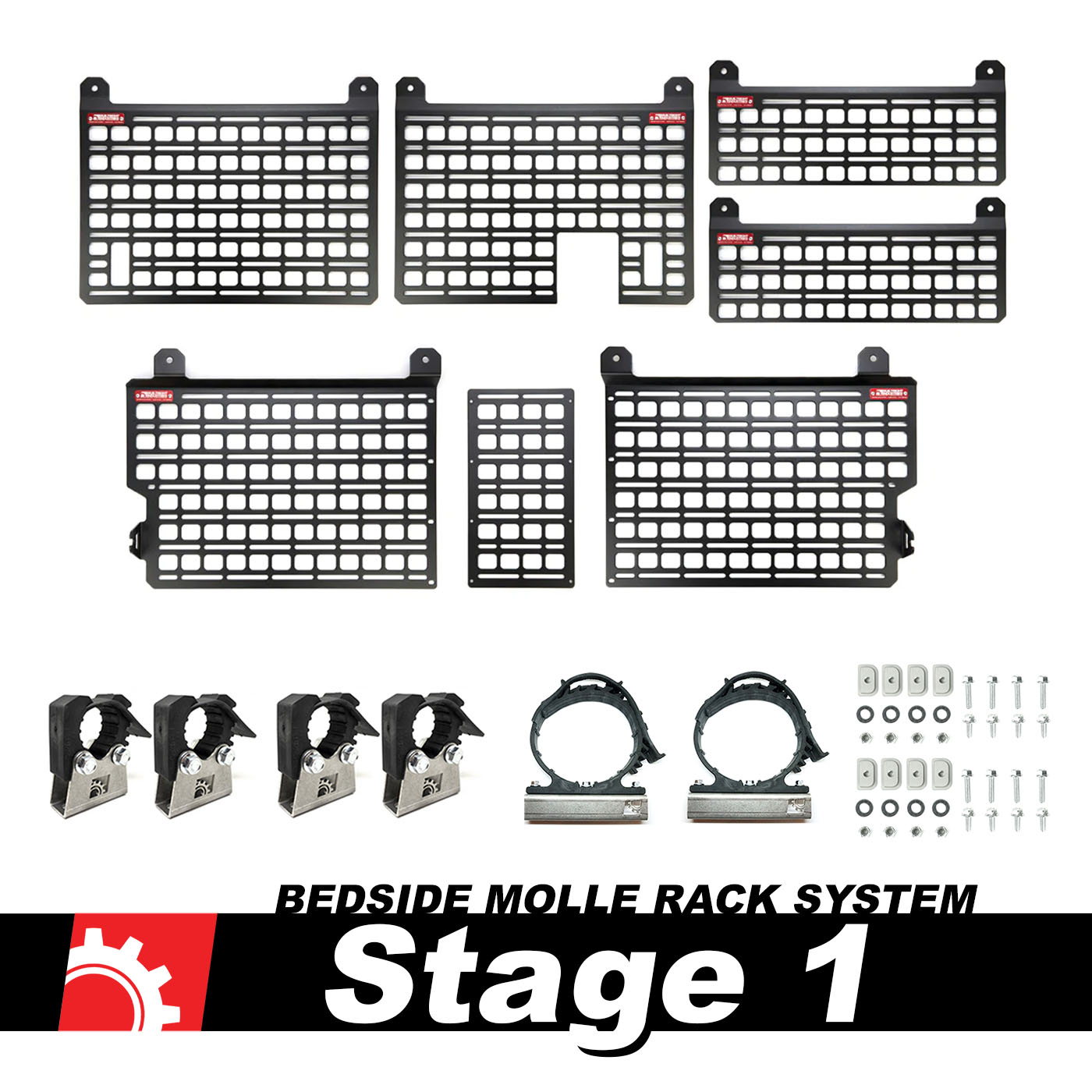 BuiltRight Industries 2019+ Jeep Gladiator JT Bedside Rack System - Stage 1 Kit 111013